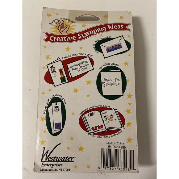 Westwater Enterprises 6 Piece Wooden Stamps Angels Cherubs Peace Santa Christmas - Picture 2 of 6